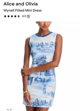 Alice and Olivia Blue printed mini dress size 0